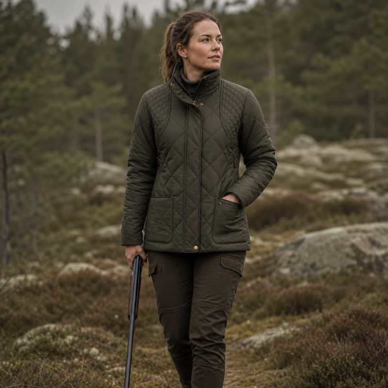 Oxford Blue Clara Quiltet jakke på jæger